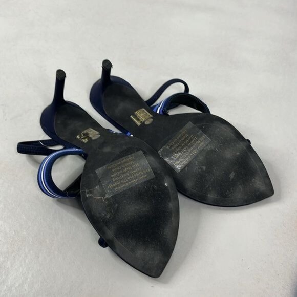 Jeffrey Campbell Striped Goalie Toe Strap Pointy Toe High Heel Sandals - Picture 8 of 8